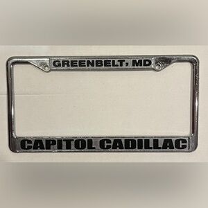 License plate frame - Capitol Cadillac - Greenbelt, Maryland